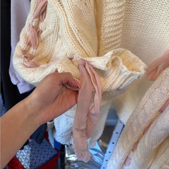 ALTAR'O STATE Ribbion Chunky Cardigan - Picture 5 of 5